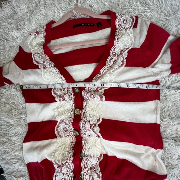 Sold…Pleione Cardigan With Lace Trim - Picture 4 of 7